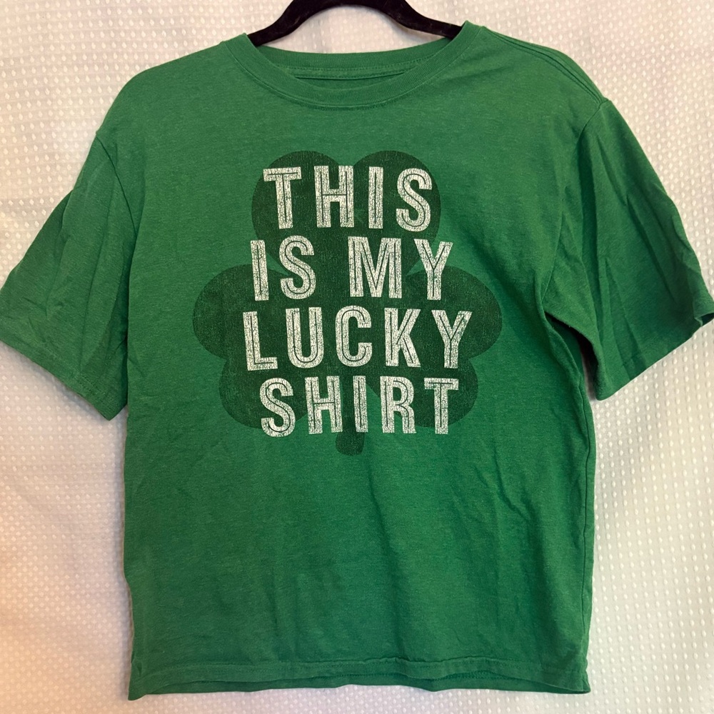 Kids Green Lucky Clover Tee